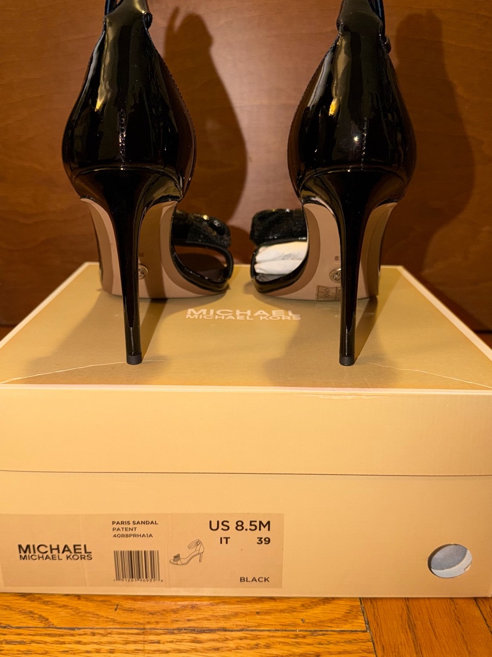 Michael Kors Black Patent Bow Stiletto Sandals - Picture 4 of 8